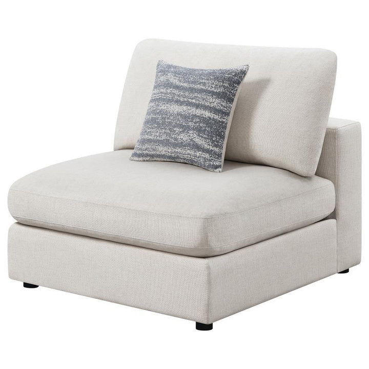 Serene - Upholstered Armless Chair - Beige Stationary Chair modern furniture Contempo Furniture
