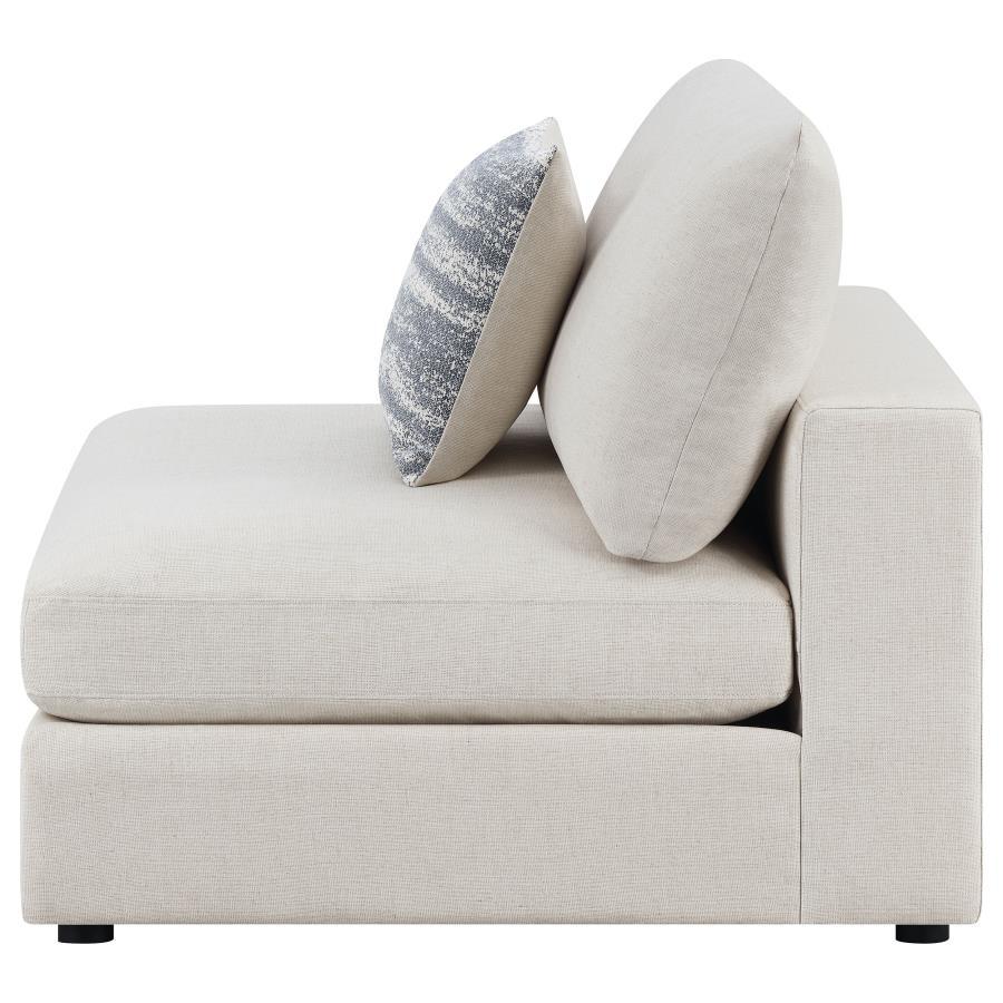 Serene - Upholstered Armless Chair - Beige Stationary Chair modern furniture Contempo Furniture