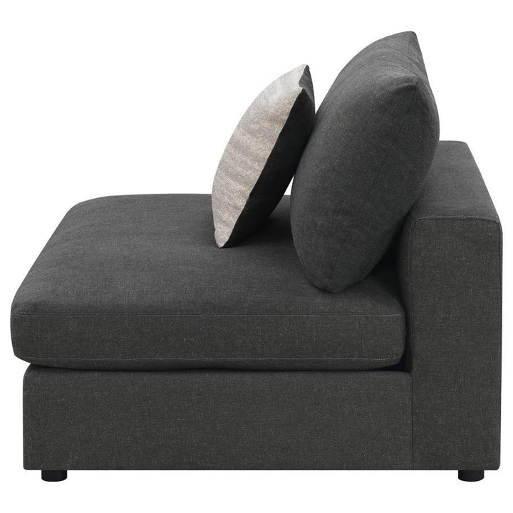 Serene - Upholstered Armless Chair - Charcoal Stationary Chair modern furniture Contempo Furniture