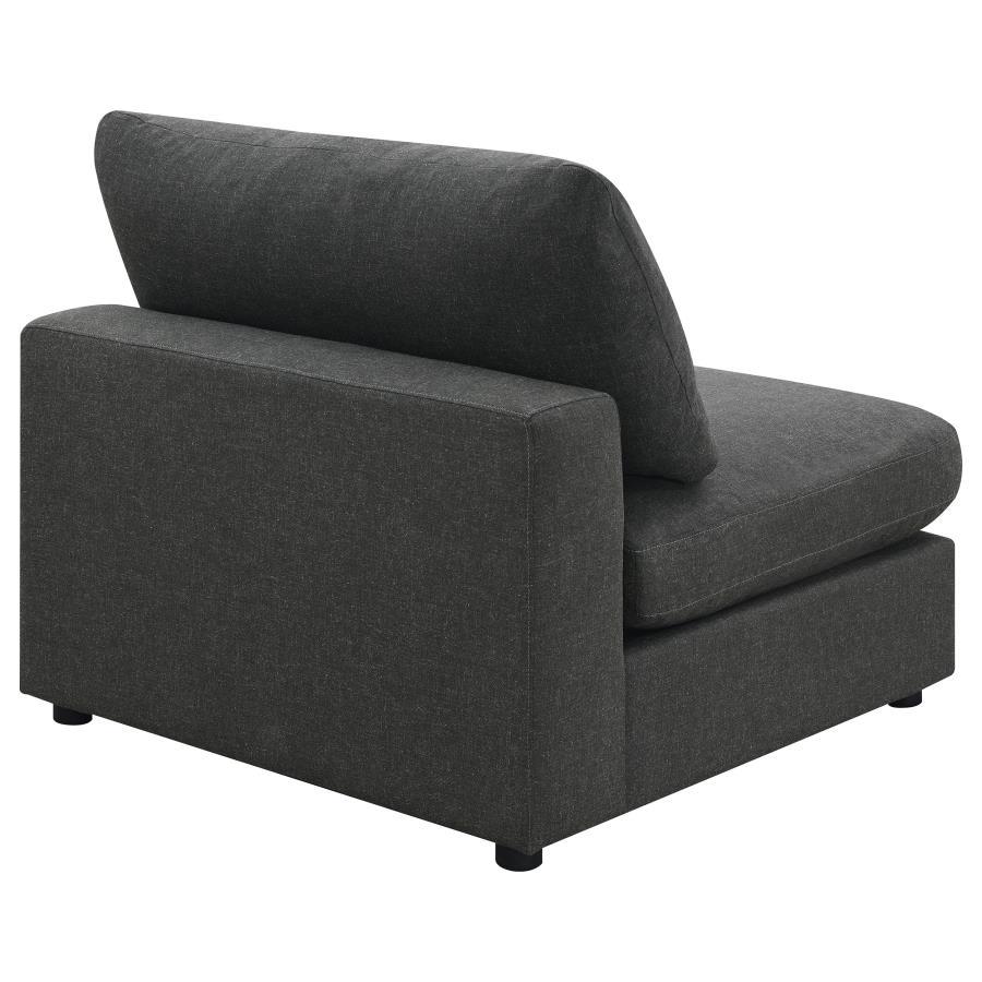 Serene - Upholstered Armless Chair - Charcoal Stationary Chair modern furniture Contempo Furniture