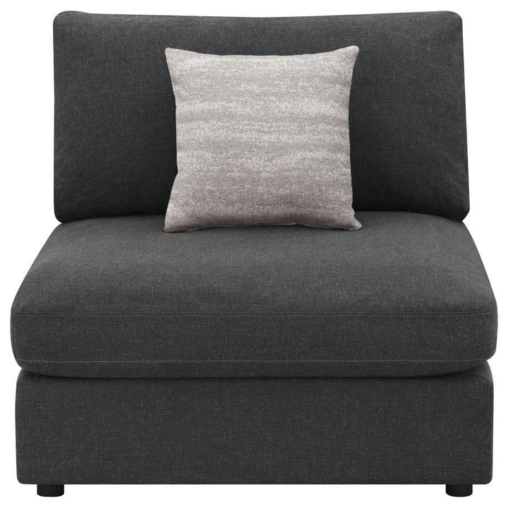 Serene - Upholstered Armless Chair - Charcoal Stationary Chair modern furniture Contempo Furniture