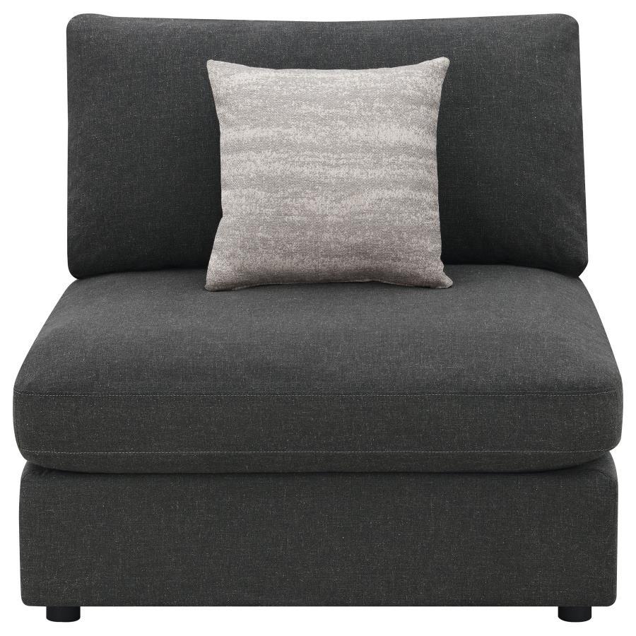 Serene - Upholstered Armless Chair - Charcoal Stationary Chair modern furniture Contempo Furniture