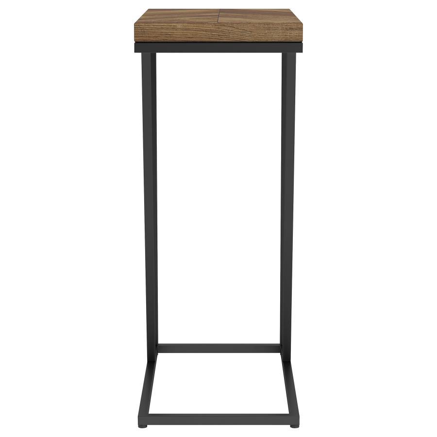 Sergio - Engineered Wood C - Shaped Side Table - Rustic Tobacco Side Table modern furniture Contempo Furniture