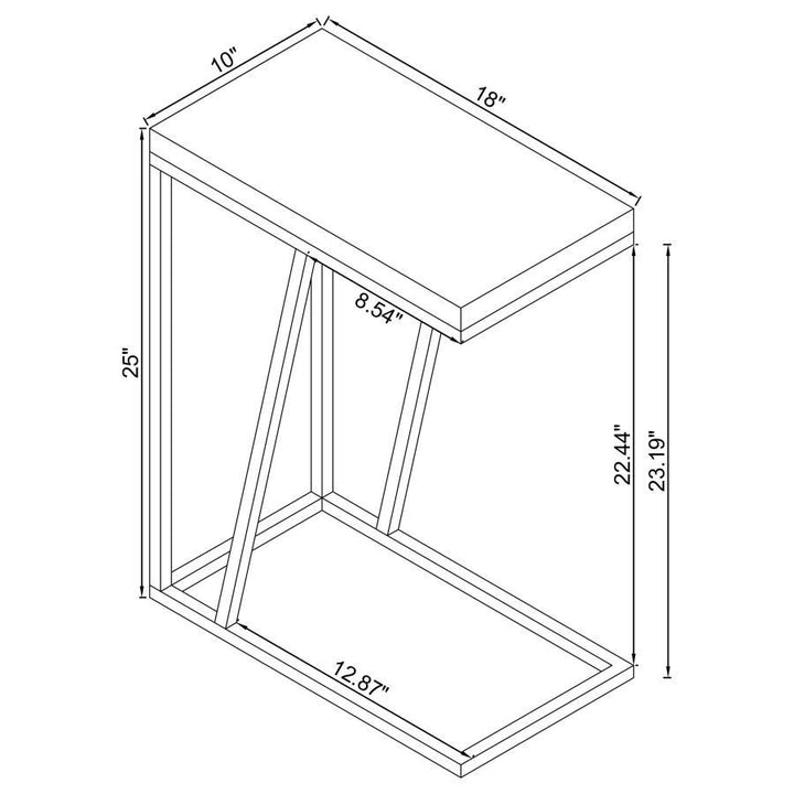 Sergio - Engineered Wood C - Shaped Side Table - Rustic Tobacco Side Table modern furniture Contempo Furniture