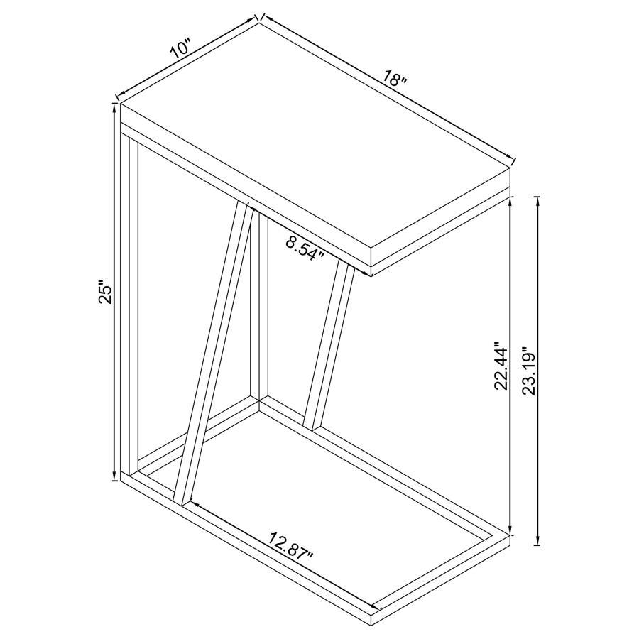 Sergio - Engineered Wood C - Shaped Side Table - Rustic Tobacco Side Table modern furniture Contempo Furniture