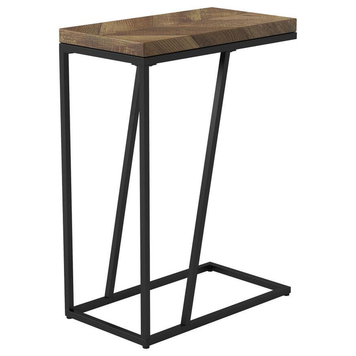 Sergio - Engineered Wood C - Shaped Side Table - Rustic Tobacco Side Table modern furniture Contempo Furniture