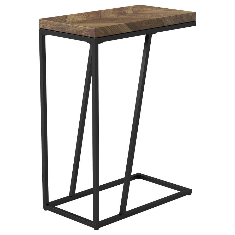Sergio - Engineered Wood C - Shaped Side Table - Rustic Tobacco Side Table modern furniture Contempo Furniture
