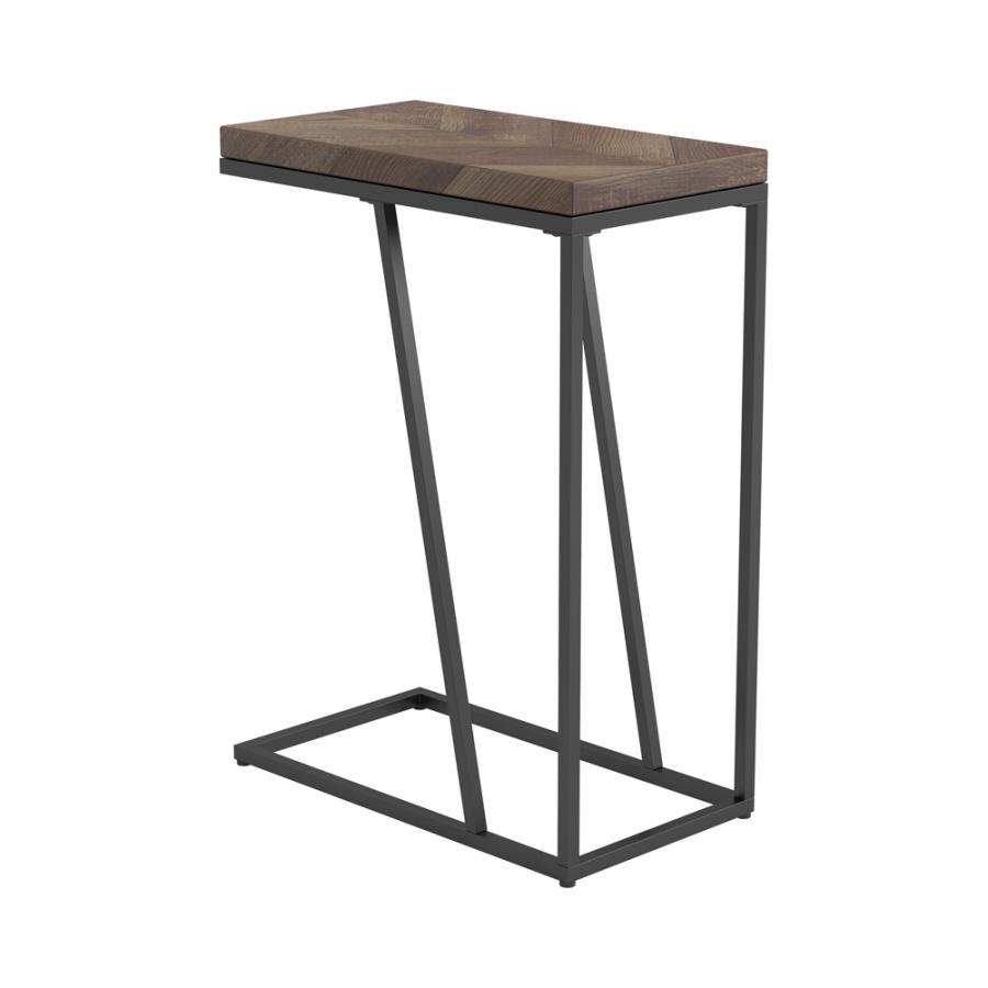 Sergio - Engineered Wood C - Shaped Side Table - Rustic Tobacco Side Table modern furniture Contempo Furniture