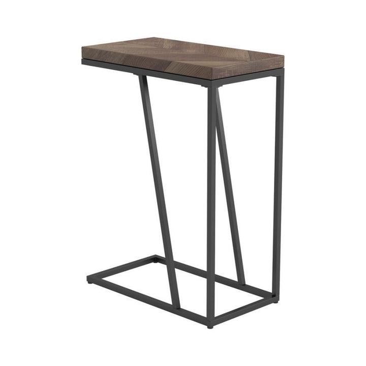 Sergio - Engineered Wood C - Shaped Side Table - Rustic Tobacco Side Table modern furniture Contempo Furniture