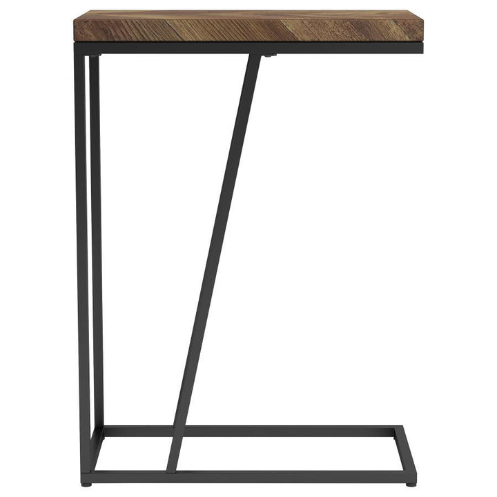 Sergio - Engineered Wood C - Shaped Side Table - Rustic Tobacco Side Table modern furniture Contempo Furniture