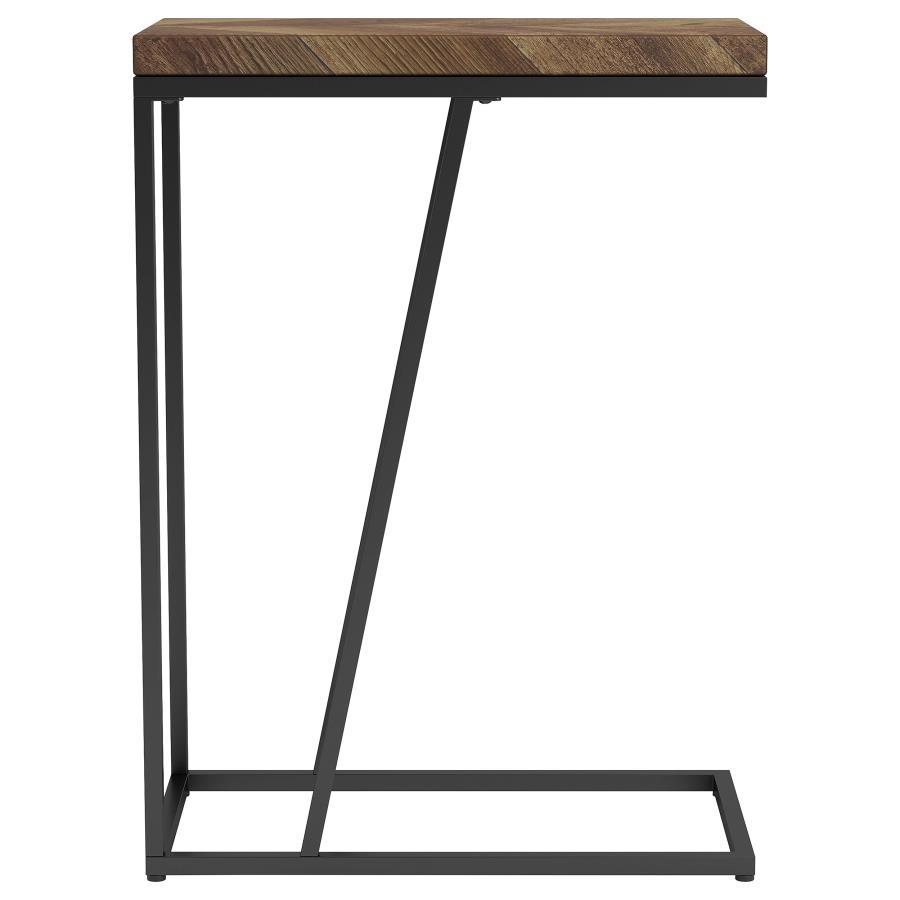Sergio - Engineered Wood C - Shaped Side Table - Rustic Tobacco Side Table modern furniture Contempo Furniture