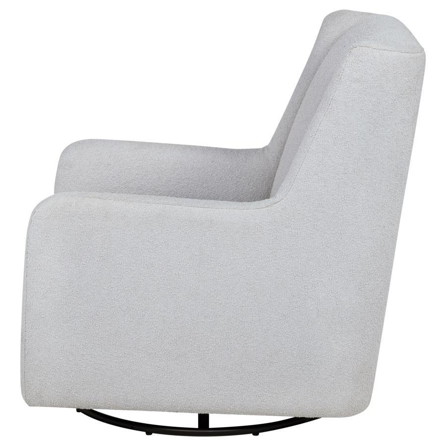 Serra - Boucle Upholstered Swivel Glider Recliner - Dove Gray Swivel Glider Chair modern furniture Contempo Furniture
