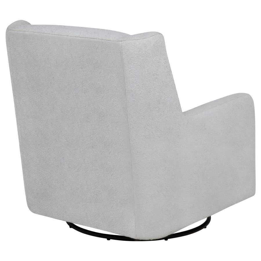 Serra - Boucle Upholstered Swivel Glider Recliner - Dove Gray Swivel Glider Chair modern furniture Contempo Furniture