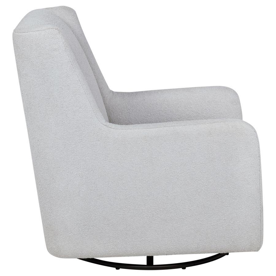 Serra - Boucle Upholstered Swivel Glider Recliner - Dove Gray Swivel Glider Chair modern furniture Contempo Furniture