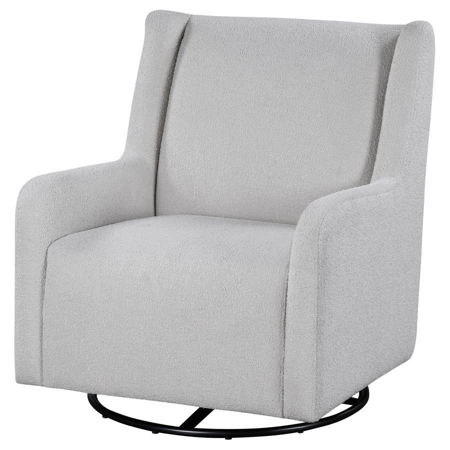 Serra - Boucle Upholstered Swivel Glider Recliner - Dove Gray Swivel Glider Chair modern furniture Contempo Furniture