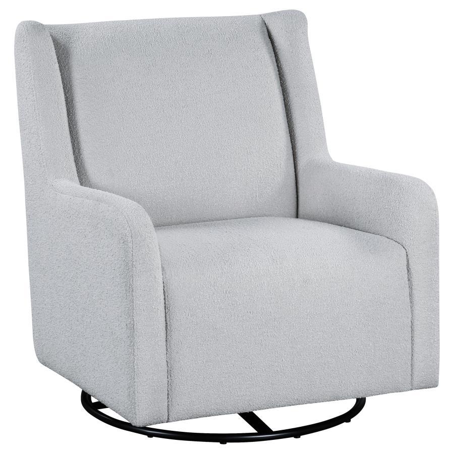 Serra - Boucle Upholstered Swivel Glider Recliner - Dove Gray Swivel Glider Chair modern furniture Contempo Furniture