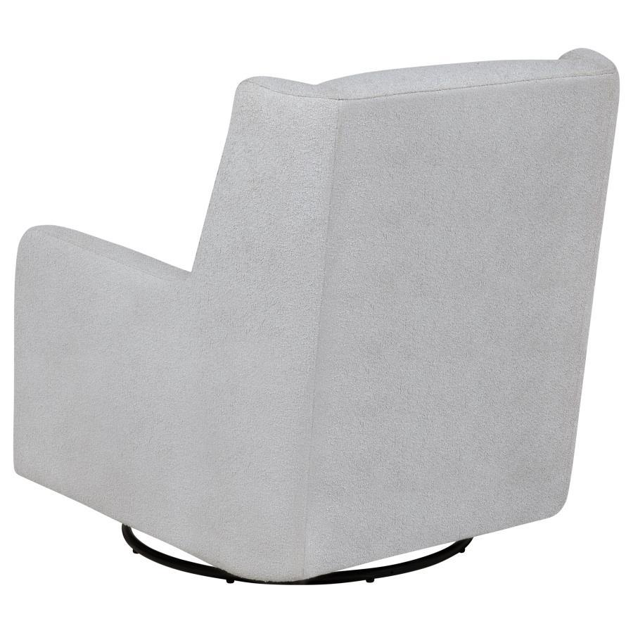 Serra - Boucle Upholstered Swivel Glider Recliner - Dove Gray Swivel Glider Chair modern furniture Contempo Furniture