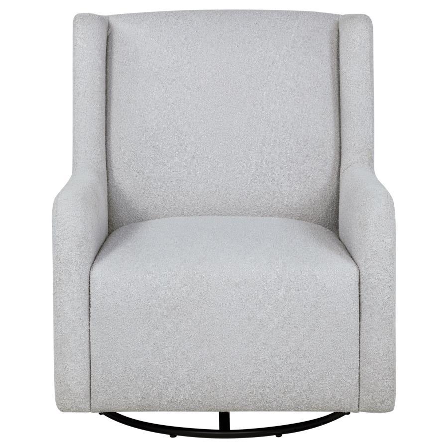 Serra - Boucle Upholstered Swivel Glider Recliner - Dove Gray Swivel Glider Chair modern furniture Contempo Furniture