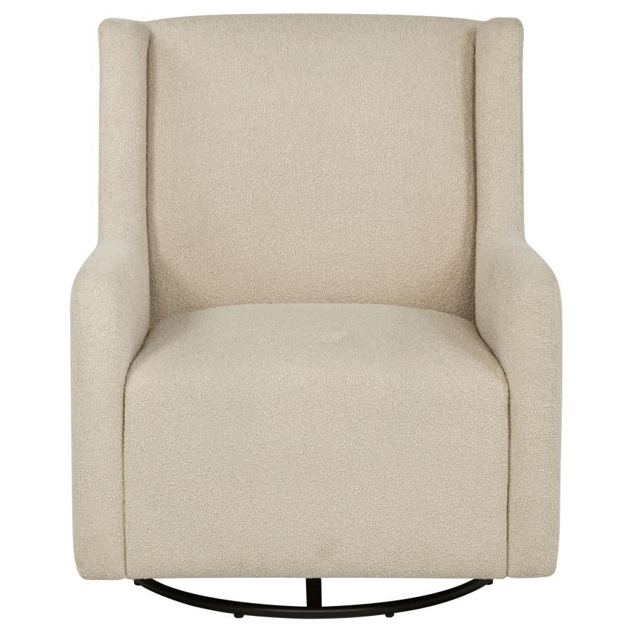 Serra - Boucle Upholstered Swivel Glider Recliner - Sandy Beige Swivel Glider Chair modern furniture Contempo Furniture