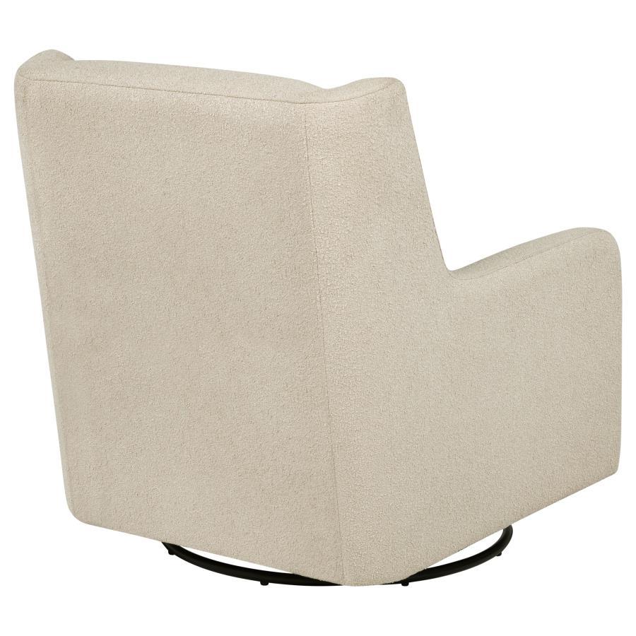 Serra - Boucle Upholstered Swivel Glider Recliner - Sandy Beige Swivel Glider Chair modern furniture Contempo Furniture