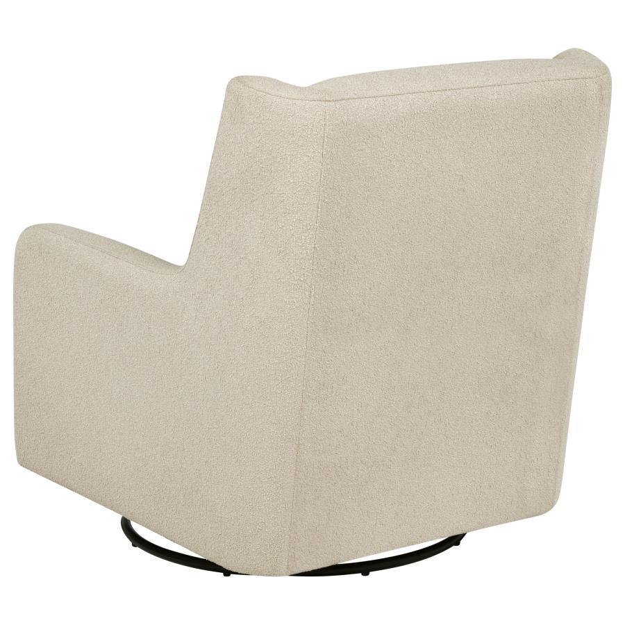 Serra - Boucle Upholstered Swivel Glider Recliner - Sandy Beige Swivel Glider Chair modern furniture Contempo Furniture
