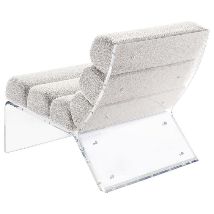 Serreta - Boucle Upholstered Armless Acrylic Chair - Ivory Armless Chair modern furniture Contempo Furniture