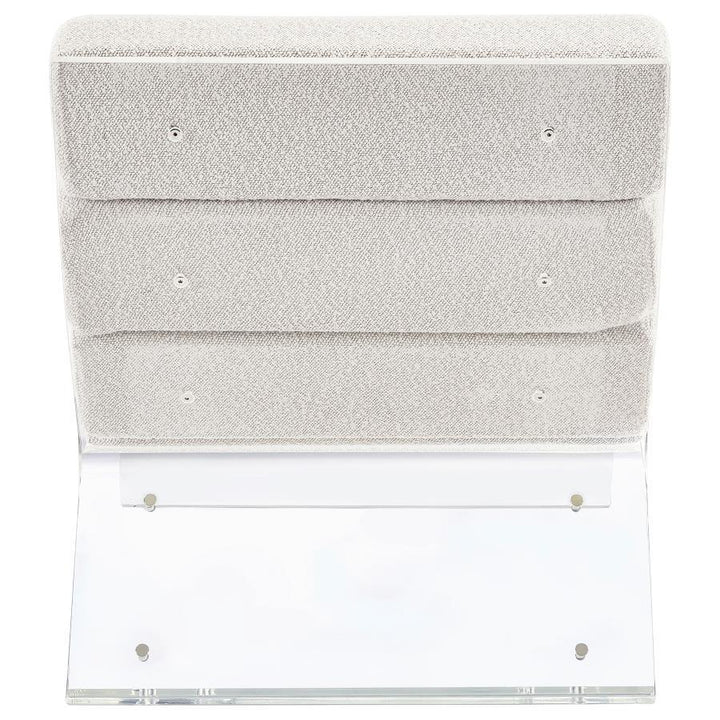 Serreta - Boucle Upholstered Armless Acrylic Chair - Ivory Armless Chair modern furniture Contempo Furniture