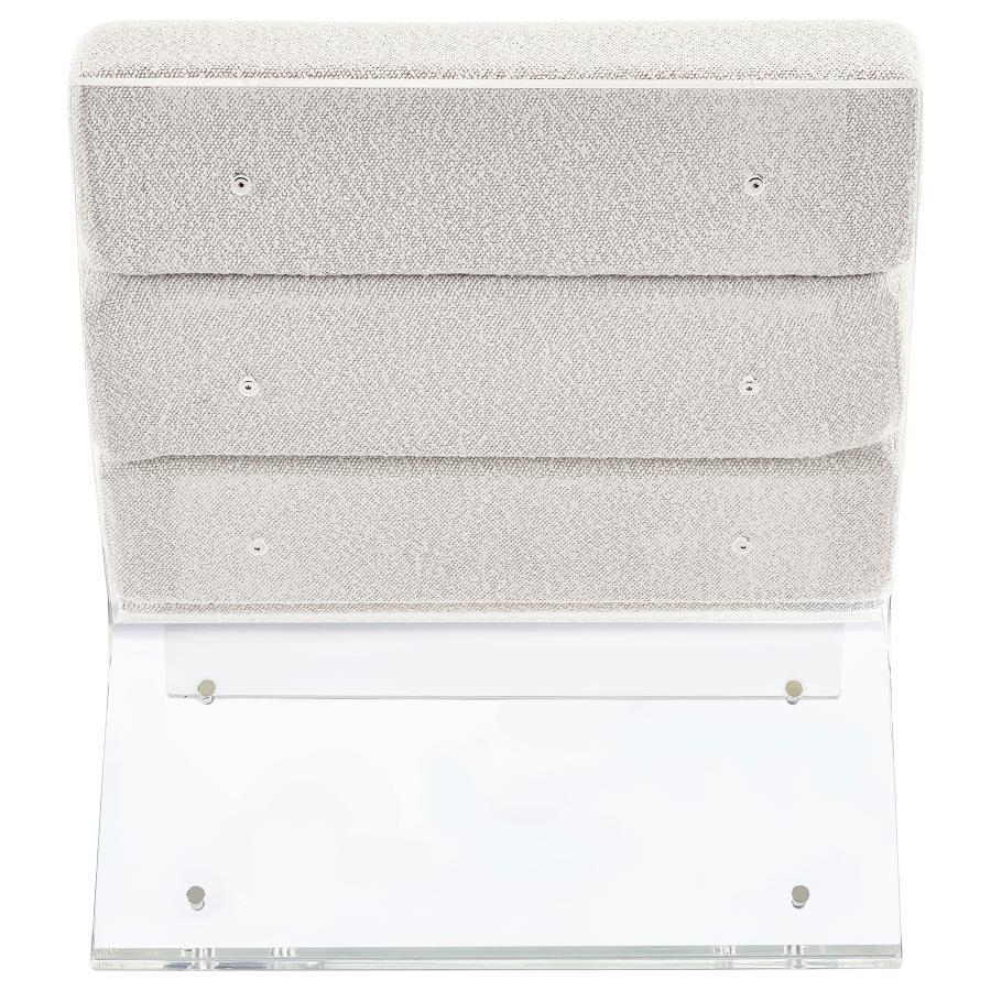 Serreta - Boucle Upholstered Armless Acrylic Chair - Ivory Armless Chair modern furniture Contempo Furniture