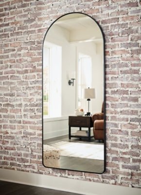 Sethall Floor Mirror - Black Floor Mirror modern furniture Contempo Furniture