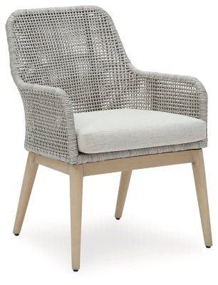 Seton Creek Outdoor Dining Arm Chair (Set of 2) - Dark Gray Chair Set modern furniture Contempo Furniture
