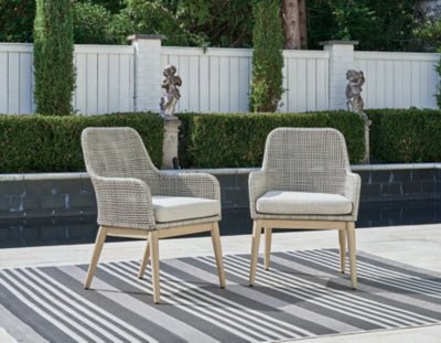 Seton Creek Outdoor Dining Arm Chair (Set of 2) - Dark Gray Chair Set modern furniture Contempo Furniture