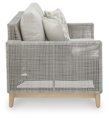 Seton Creek Outdoor Loveseat with Cushion - Dark Gray Loveseat modern furniture Contempo Furniture