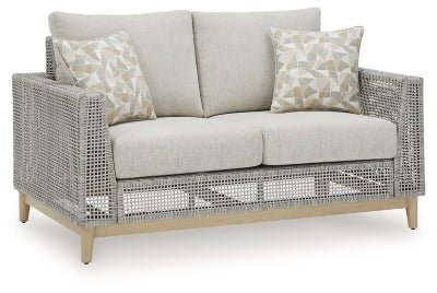 Seton Creek Outdoor Loveseat with Cushion - Dark Gray Loveseat modern furniture Contempo Furniture