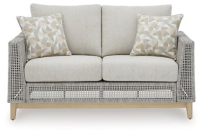 Seton Creek Outdoor Loveseat with Cushion - Dark Gray Loveseat modern furniture Contempo Furniture