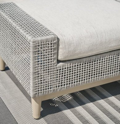 Seton Creek Outdoor Ottoman with Cushion - Dark Gray Ottoman modern furniture Contempo Furniture