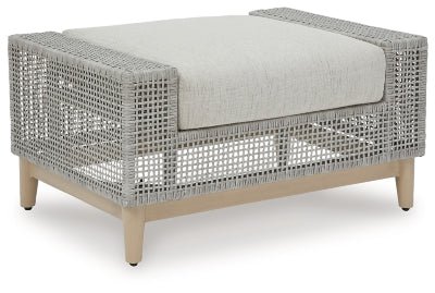 Seton Creek Outdoor Ottoman with Cushion - Dark Gray Ottoman modern furniture Contempo Furniture