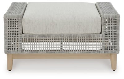 Seton Creek Outdoor Ottoman with Cushion - Dark Gray Ottoman modern furniture Contempo Furniture