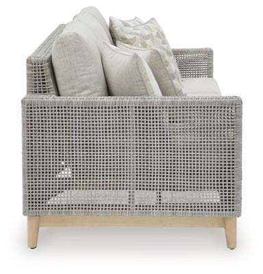 Seton Creek Outdoor Sofa with Cushion - Dark Gray Outdoor Seating modern furniture Contempo Furniture