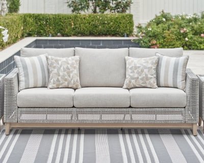 Seton Creek Outdoor Sofa with Cushion - Dark Gray Outdoor Seating modern furniture Contempo Furniture