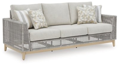 Seton Creek Outdoor Sofa with Cushion - Dark Gray Outdoor Seating modern furniture Contempo Furniture