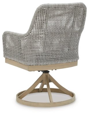 Seton Creek Outdoor Swivel Dining Chair (Set of 2) - Dark Gray Chair Set modern furniture Contempo Furniture