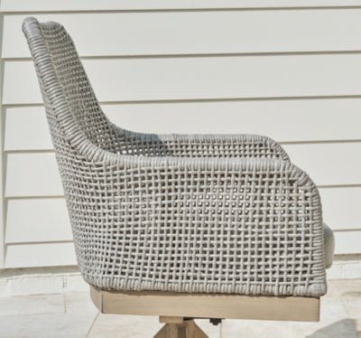Seton Creek Outdoor Swivel Dining Chair (Set of 2) - Dark Gray Chair Set modern furniture Contempo Furniture