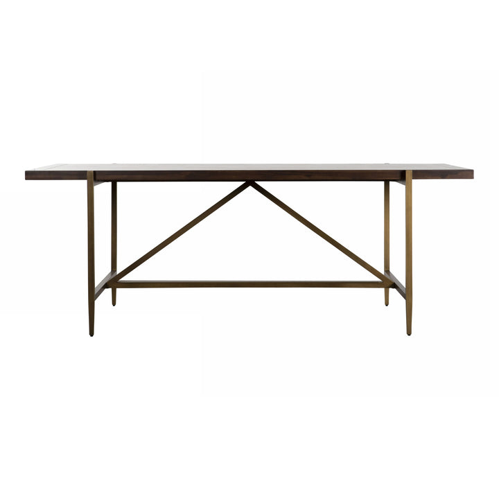 Shane - Modern Acacia &amp; Brass Dining Table