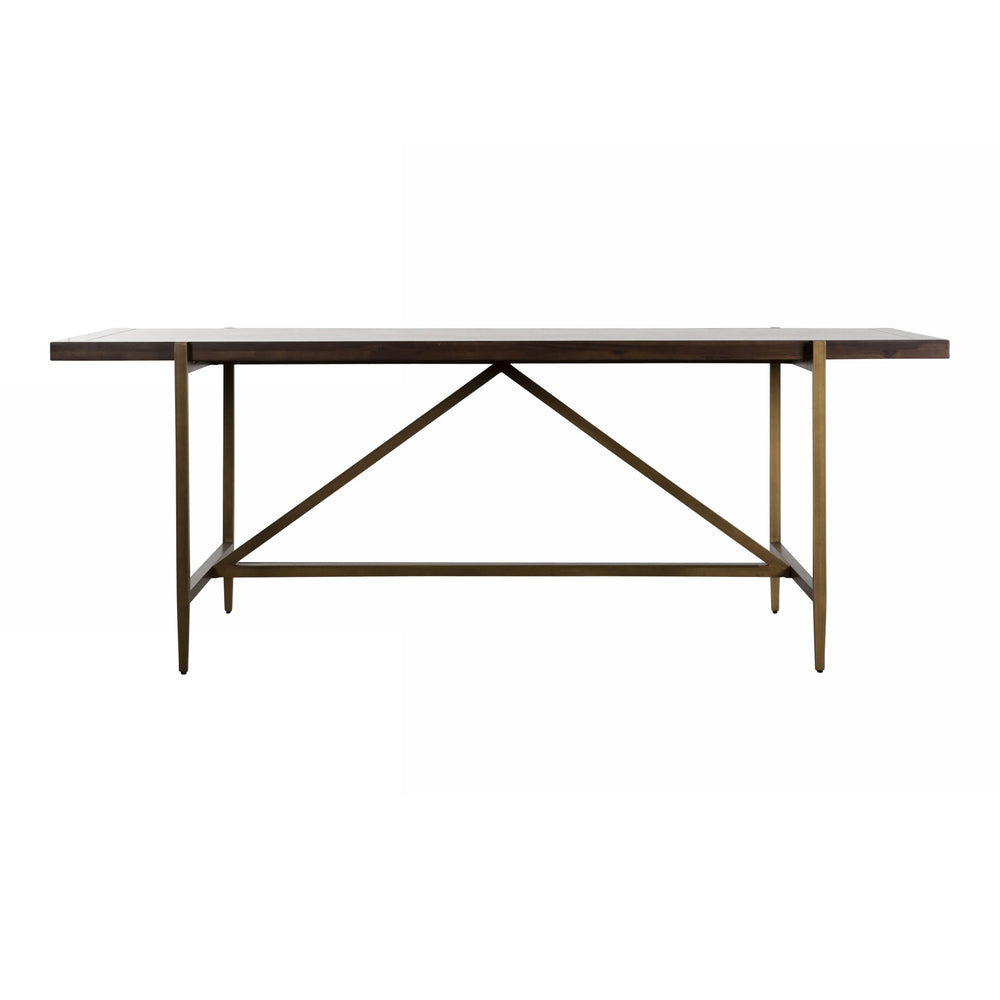 Shane - Modern Acacia & Brass Dining Table