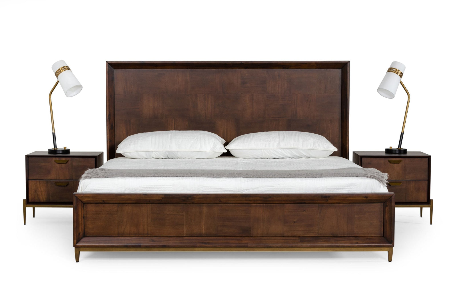 Shane - Modern Acacia  and  Brass Bed