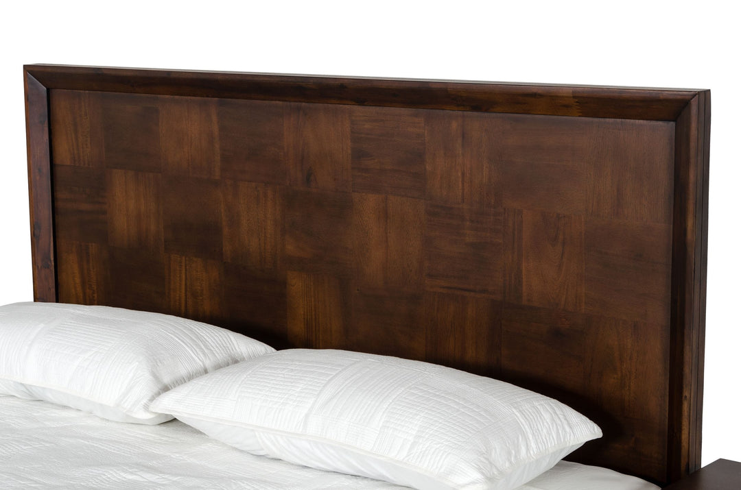 Shane - Modern Acacia & Brass Bed