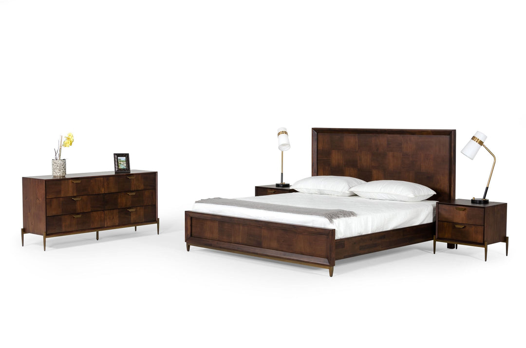 Shane - Modern Acacia  and  Brass Bed