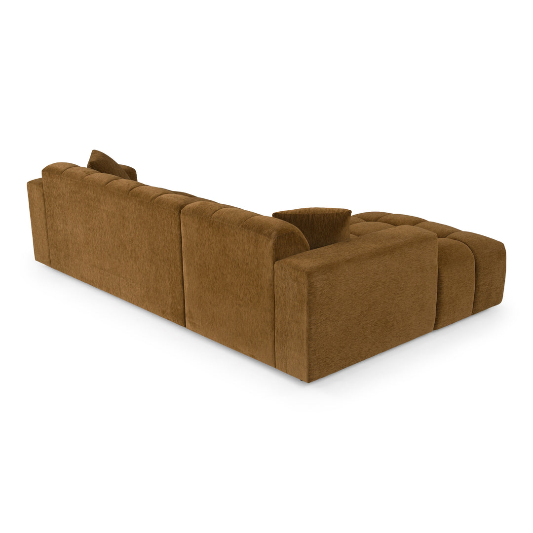 Shapiro - Modern Brown Fabric Sectional Sofa w/ Left Facing Chaise
