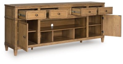 Sharlance 81" TV Stand - Light Brown TV Stand modern furniture Contempo Furniture