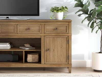 Sharlance 81" TV Stand - Light Brown TV Stand modern furniture Contempo Furniture